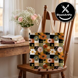 Ensemble de motifs floraux patchwork sans couture, motif répétitif de courtepointe florale colorée, pour la conception de tissus et la sublimation image 3
