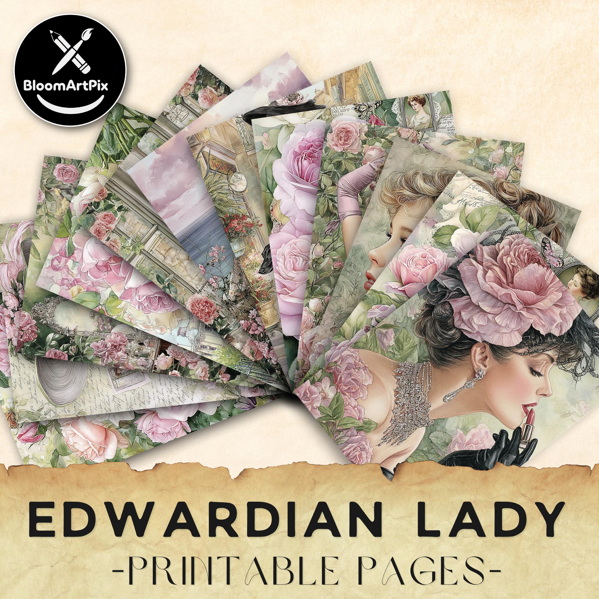 Edwardian Lady Junk Journal Pages Vintage Ephemera Scrapbook Printable ...