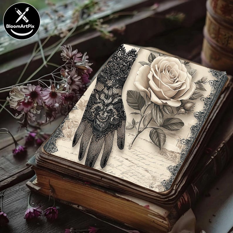 Victorian Roses Gothic Junk Journal Kit Vintage Scrapbook Pages ...