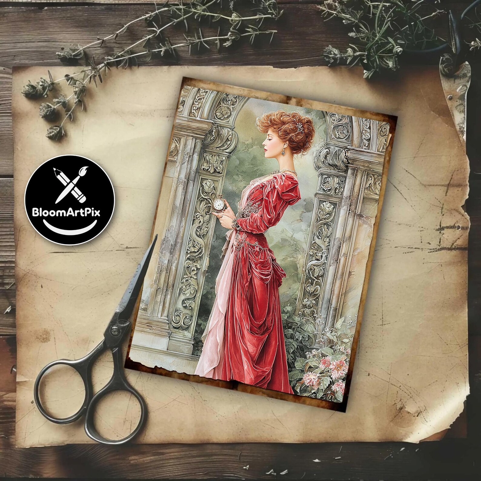 Edwardian Lady Junk Journal Pages Vintage Ephemera Scrapbook Printable ...