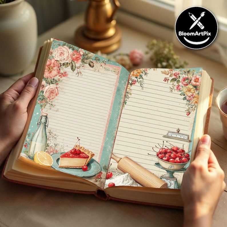 Retro Kitchen Junk Journal Kit Vintage Baking Ephemera Pastel 50s ...
