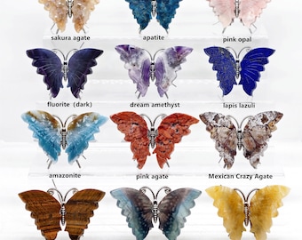 3.6" Natural Crystal Carved Butterfly，Crystal Butterfly Carving，Healing Crystal Decor，Christmas gifts，Butterfly Statue，Butterfly Carved