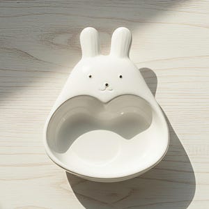 Kawaii Bunny Dipping Bowl |Mini Sauce Bowl | Trinket Tray & Snack Plate | Animal Tableware Gift