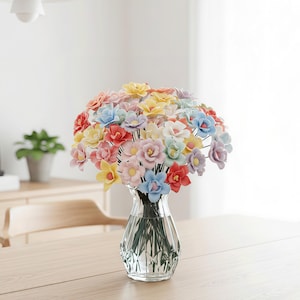 The Forever Bloom Hand-Sculpted Ceramic Flower Art | Valentine’s Day Gift | High-Fired Botanical Sculpture