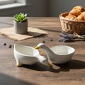 Quirky Handcrafted Duck Ceramic Dipping Dish | “Sip” & “Float” Artisan Sauce Bowls