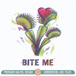 Retro Venus Flytrap PNG: Sassy Carnivorous Plant Graphic (Digital Download)