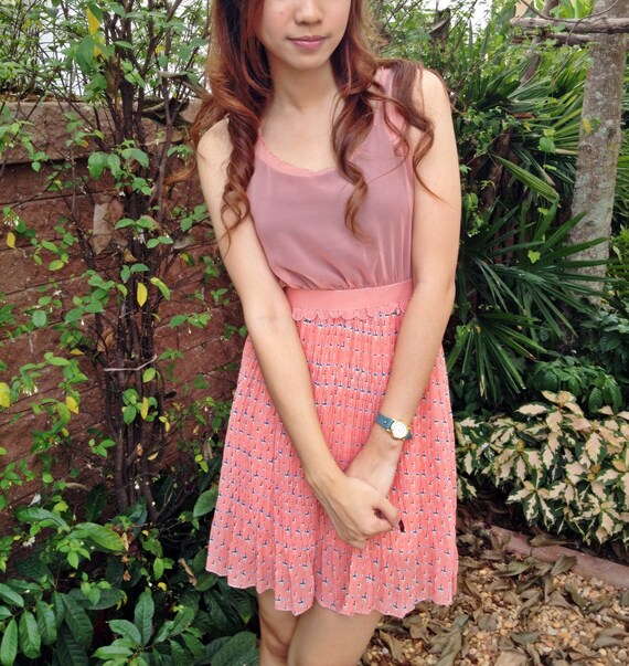 Items similar to Pleated Pink dress So cute on Etsy
