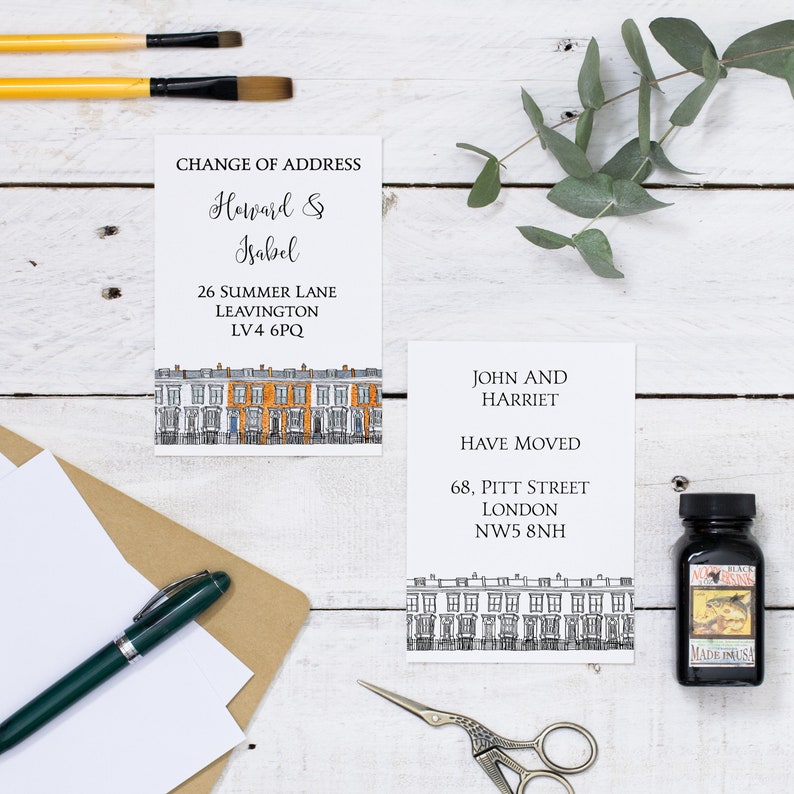 Custom Change Of Address Cards Personalised Moving Cards Or Etsy