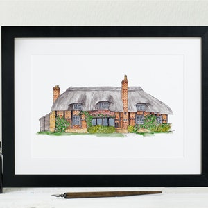 House Portrait: home illustration, hand painted in watercolor. New home or custom house warming gift, original painting from photo.