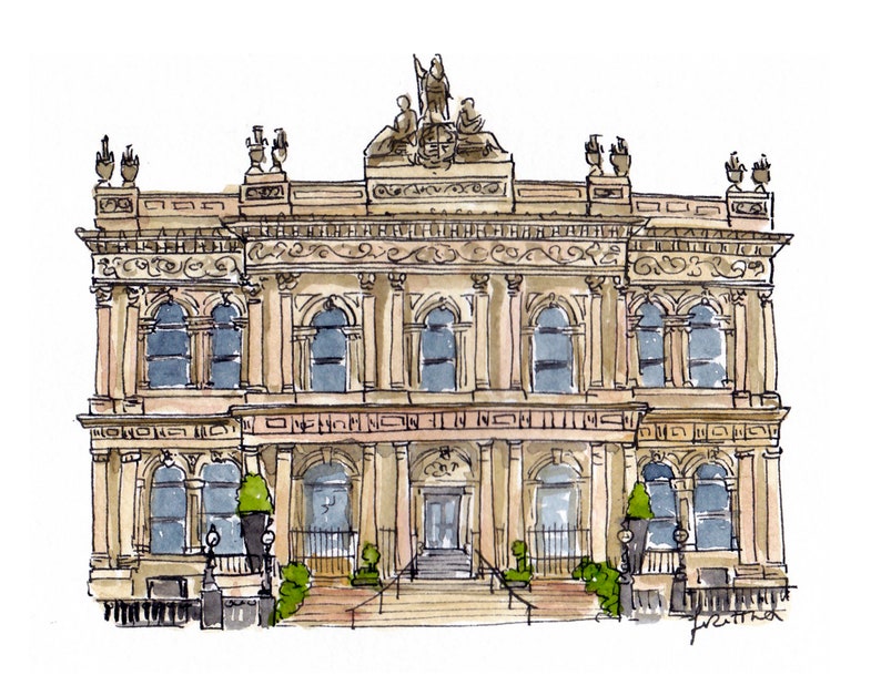 Wedding Thank You Cards: Personalised with an art sketch of your illustrated Venue. Watercolour stationery for your hand made wedding. image 10