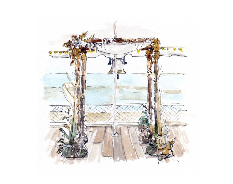 Wedding Thank You Cards: Personalised with an art sketch of your illustrated Venue. Watercolour stationery for your hand made wedding. image 8