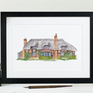 House Portrait: illustrated home drawing or building painting. Our First Home, a custom housewarming gift or bespoke home decor. image 5