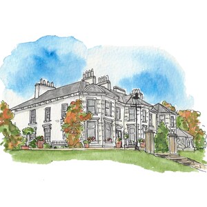 Wedding Thank You Cards: Personalised with an art sketch of your illustrated Venue. Watercolour stationery for your hand made wedding. image 9