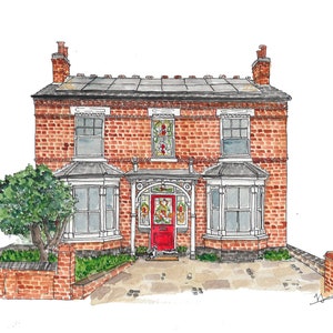 House Portrait: illustrated home drawing or building painting. Our First Home, a custom housewarming gift or bespoke home decor. image 4