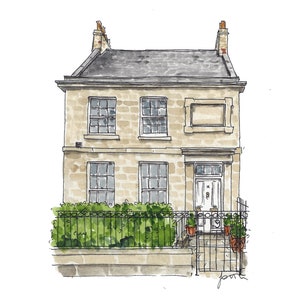 House Portrait: illustrated home drawing or building painting. Our First Home, a custom housewarming gift or bespoke home decor. image 9