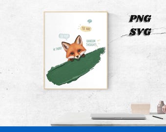 Adorable Fox Peek-a-Boo Artwork: Ideal for DIY Projects & More