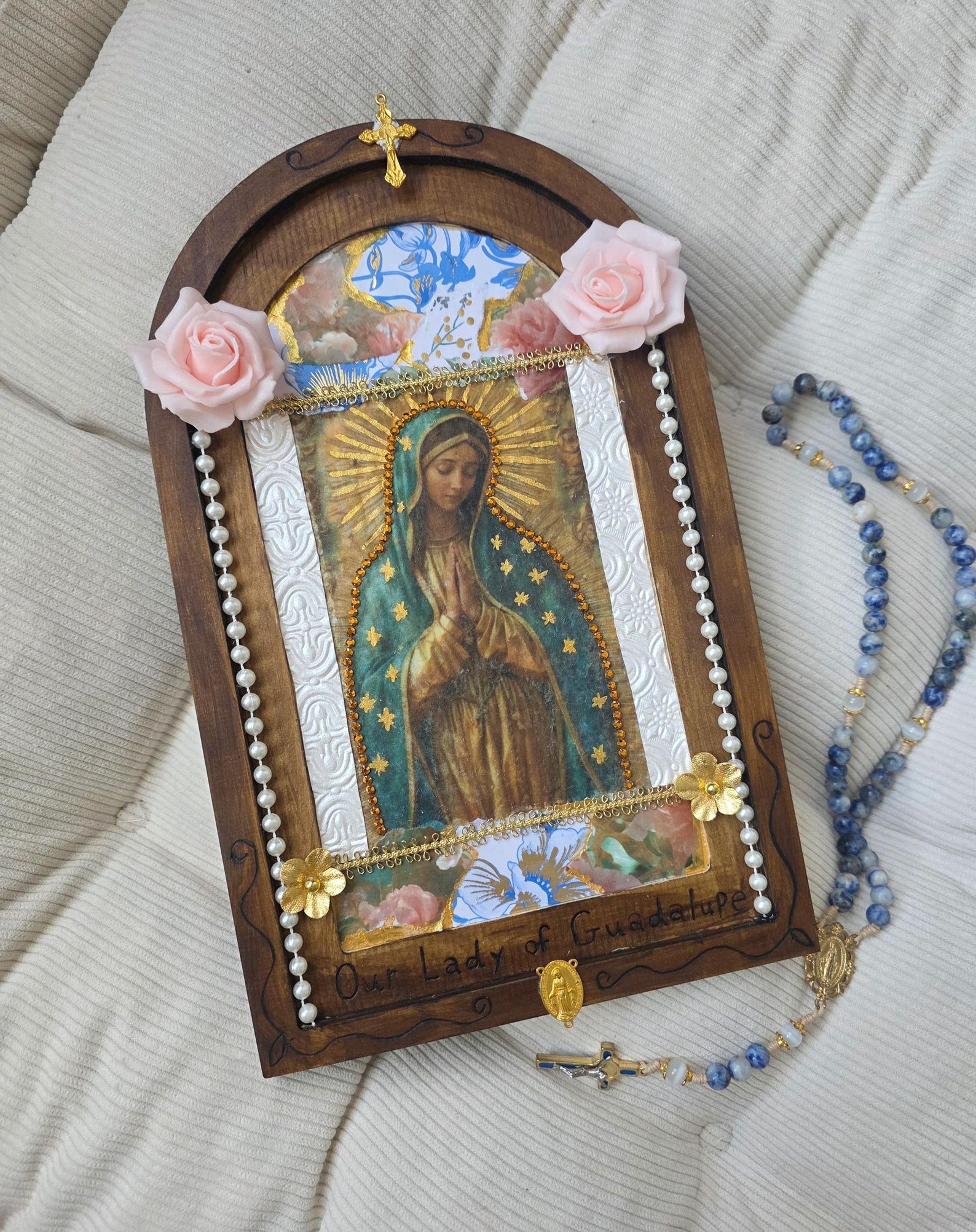 Our Lady of Guadalupe Wooden Icon | Decoupage Plaque | Blessed Mother ...