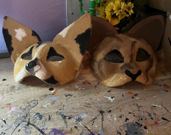 2 Simple cat animal mask (COMES TOGETHER)