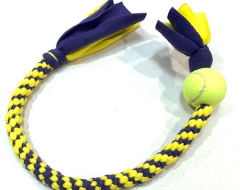 Vikings Purple and Yellow Dog Toy With Ball