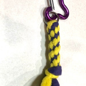 Best of Breed Key Chain Dog Bone Purple and Yellow image 3