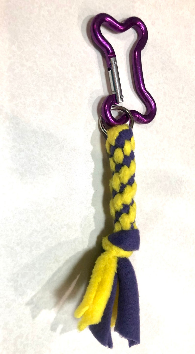 Best of Breed Key Chain Dog Bone Purple and Yellow image 3