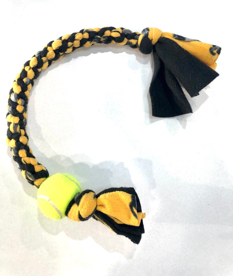 Yellow Black Fleece Dog Tug image 7