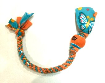 Orange and Blue Dog Toy With Ball