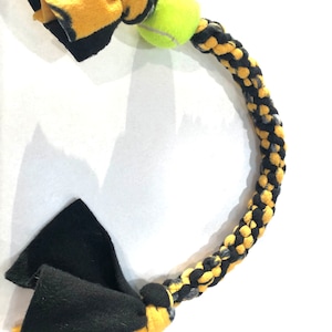 Yellow Black Fleece Dog Tug image 1