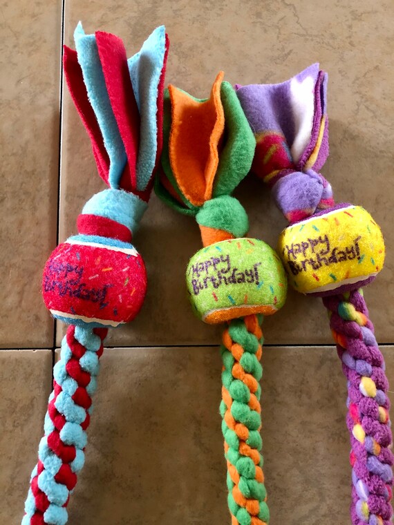 Happy Birthday Dog Toy Fleece Dog Toy with Ball Etsy.de
