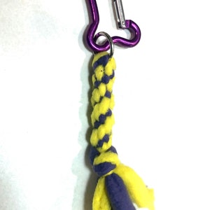 Best of Breed Key Chain Dog Bone Purple and Yellow image 5