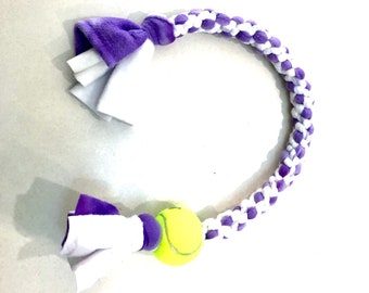 Purple and White Dog Tug Toy