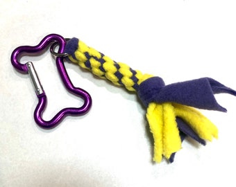 Best of Breed Key Chain Dog Bone Purple and Yellow