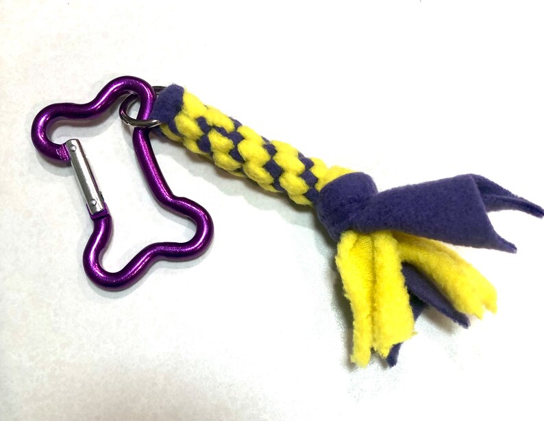 Best of Breed Key Chain Dog Bone Purple and Yellow image 1