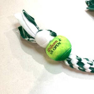 Green and White Dog Toy With Recycled Ball NY Jets image 7