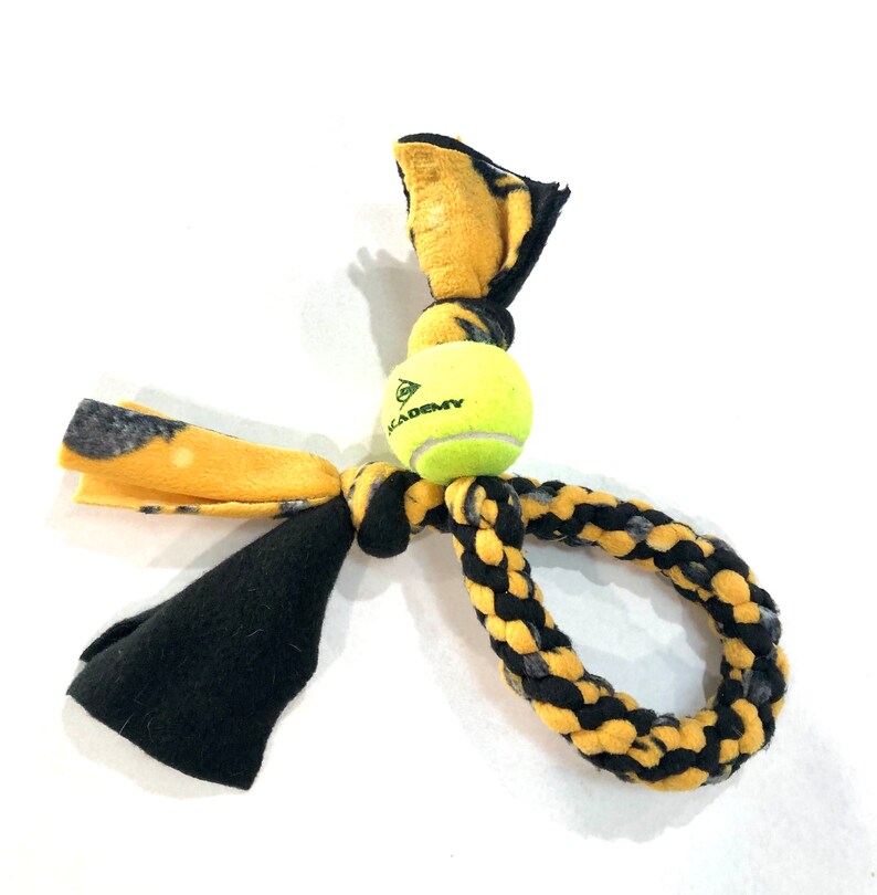 Yellow Black Fleece Dog Tug image 8
