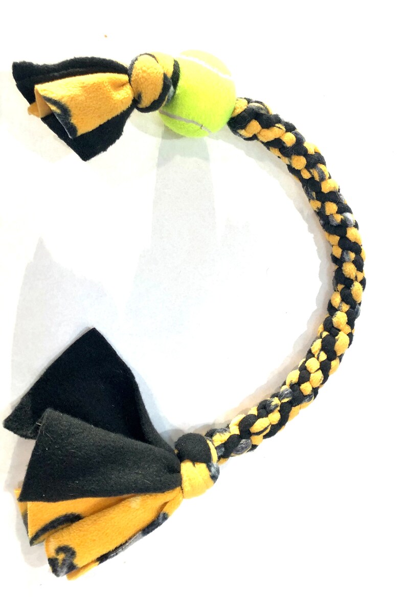 Yellow Black Fleece Dog Tug image 5