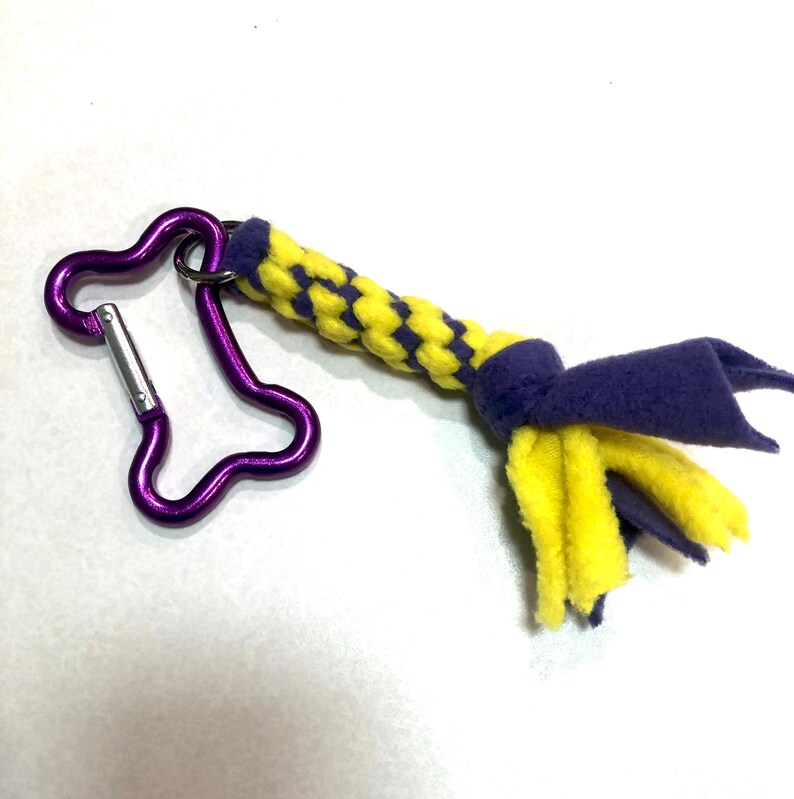 Best of Breed Key Chain Dog Bone Purple and Yellow image 4