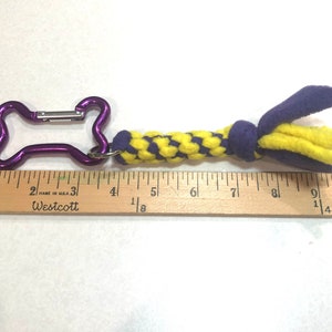 Best of Breed Key Chain Dog Bone Purple and Yellow image 8