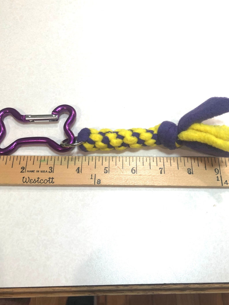 Best of Breed Key Chain Dog Bone Purple and Yellow image 8