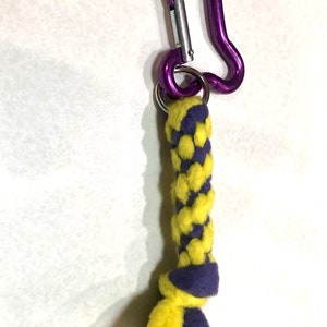 Best of Breed Key Chain Dog Bone Purple and Yellow image 7