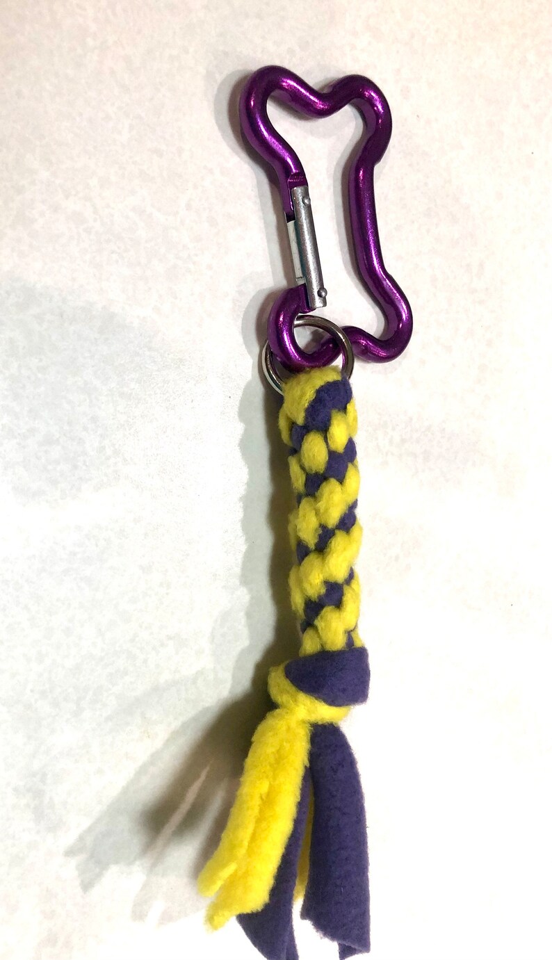 Best of Breed Key Chain Dog Bone Purple and Yellow image 7