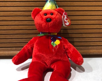 Happy Birthday Red Bear Ty Beanie Babies
