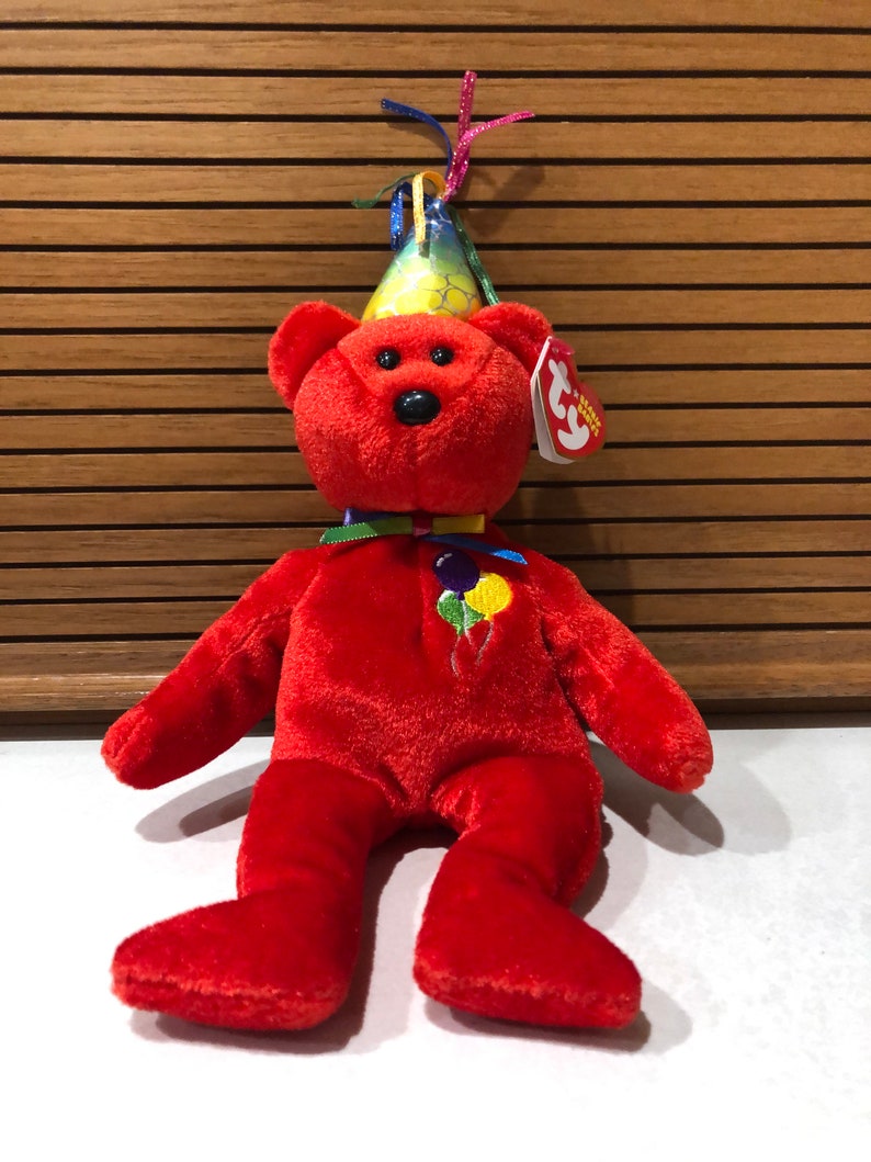 Happy Birthday Red Bear Ty Beanie Babies image 1
