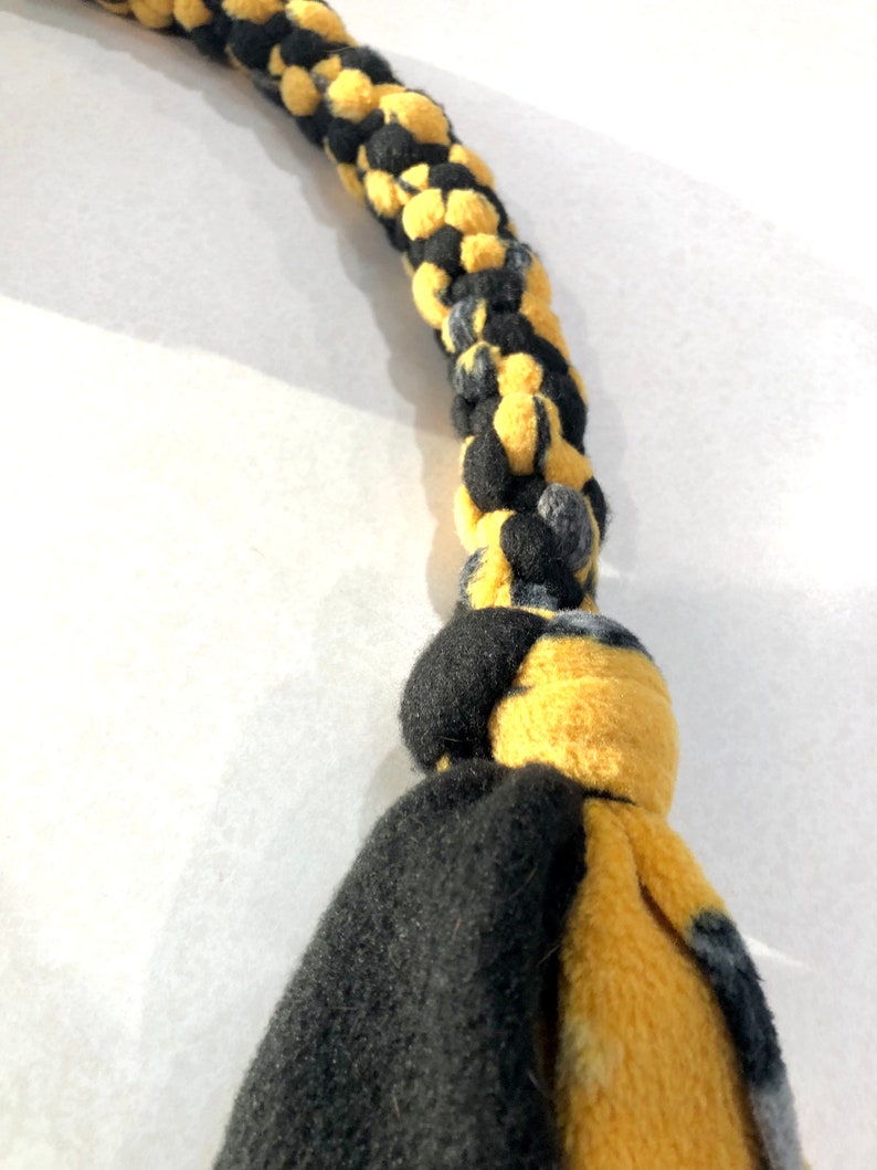 Yellow Black Fleece Dog Tug image 4