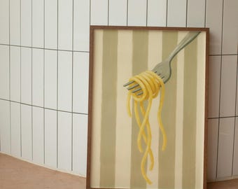 Pasta Still Life Wall Art | Minimal Kitchen Decor | Italian Food Art Print