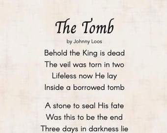 The Tomb of Christ | Christian Printable Poem | Resurrection of Jesus | Hope and Faith | Easter Wall Art