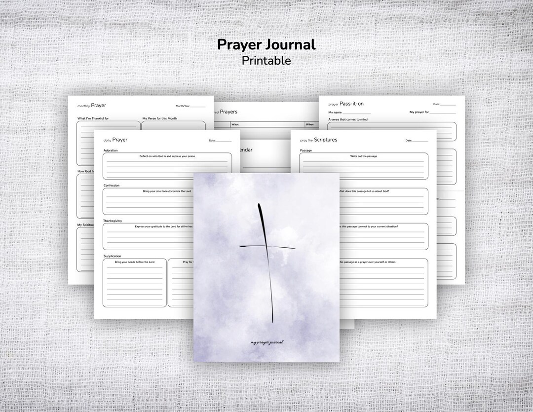 Prayer Journal Printable | Christian Guided Prayer Planner | Bible ...