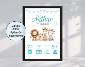 Personalized Baby Birth Print | Nursery Decor, Keepsake Gift