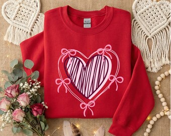 Sudadera roja de cuello redondo para San Valentín