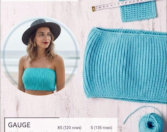 Schema Uncinetto Top Fascia "Summer Breeze" - Pattern PDF Italiano - Top Estate Senza Spalline Facile - Taglie XS-XL